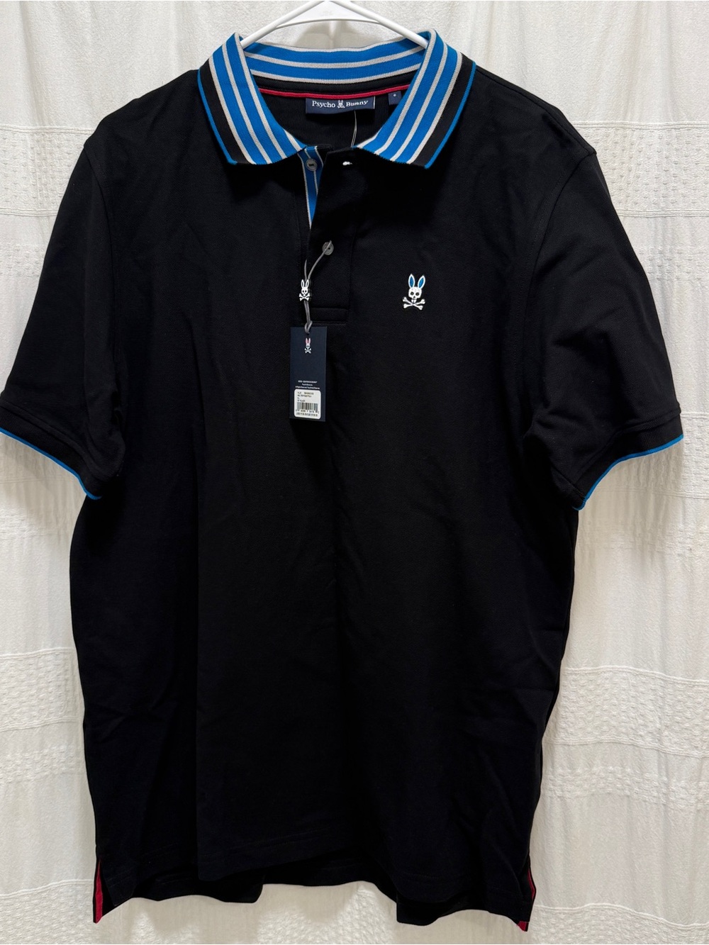 NWT Psycho Bunny Walter Pique Polo Black Men’s Large $108